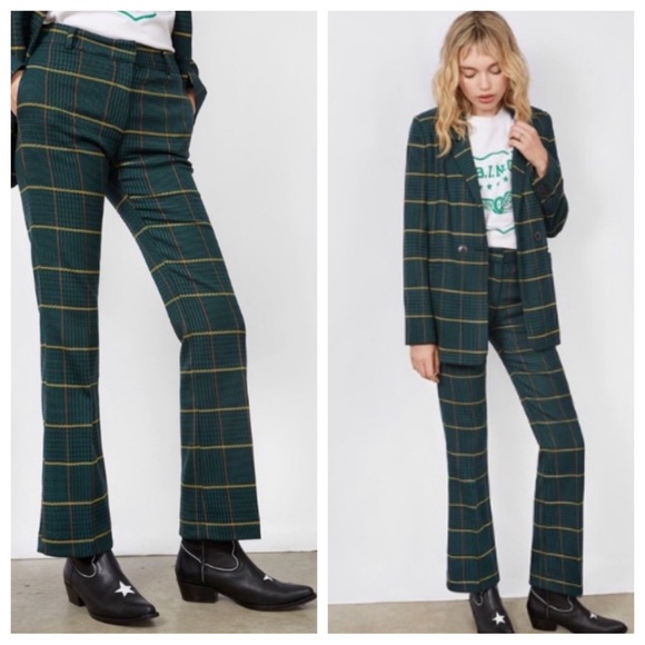 Anine Bing Pants - Anine Bing Cindy Plaid Pants Size S